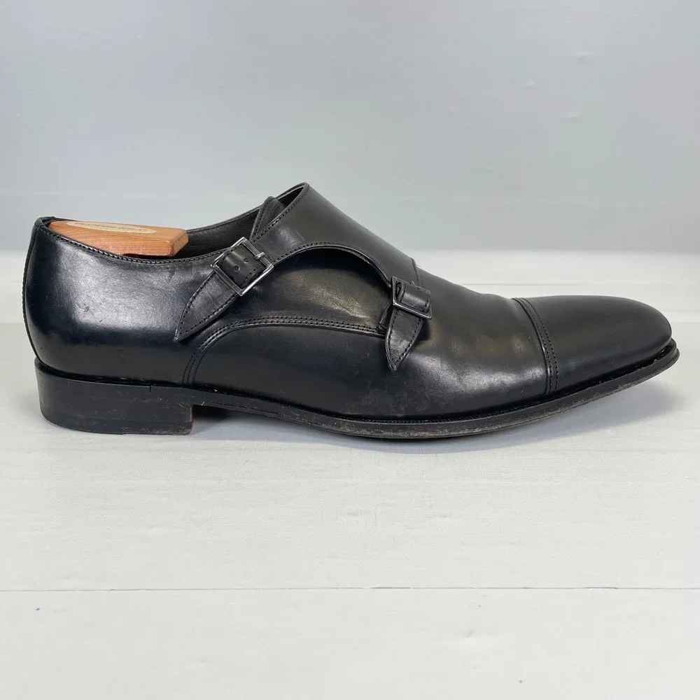 To Boot New York Double Monk Strap Oxfords Mens Size 12 Black Leather Shoes
